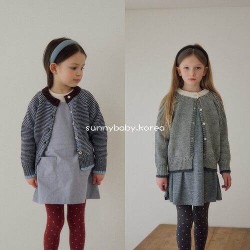 SOYE韩国进口童装代购26春女童中小童混合色单排扣插肩袖针织开衫