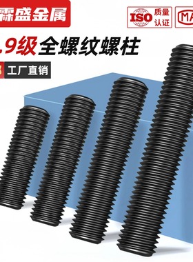 10.9级全螺纹螺柱HG20634高强度全牙双头螺栓通丝螺杆牙棒M12-M36