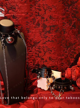 铃铛项圈女choker小狗牵引绳puppy男颈链手铐套装