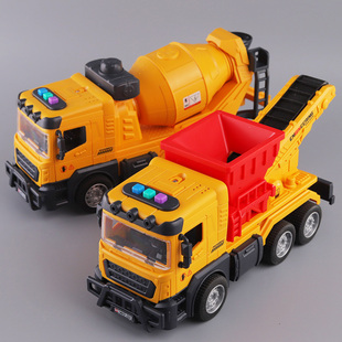 工程车儿童大号电动传输带惯性音乐传送带履带运沙车开门玩具车