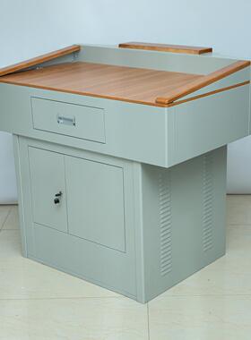 多媒体讲台学校多功能钢木结合木面中控教师讲桌讲台SW7M-1100