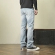 2026春夏中簿款 子 潮流裤 男士 复古浅蓝色水洗牛仔直筒休闲裤