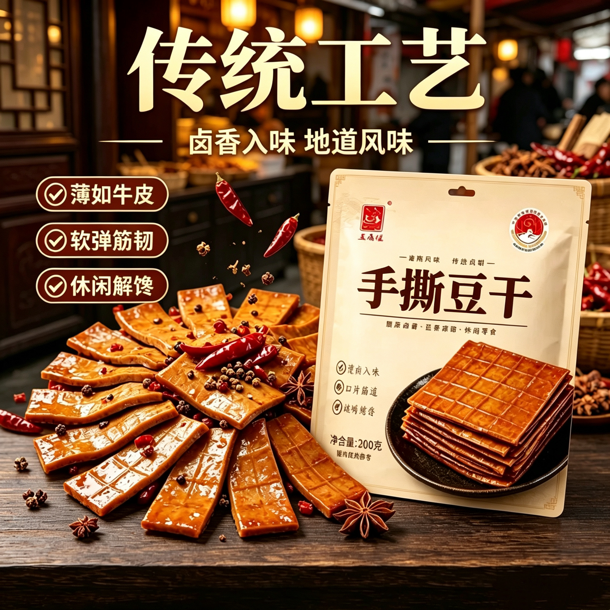 无糖精的零食品小糖人可以吃的新货牛皮豆干淮南卤味解馋休闲零食