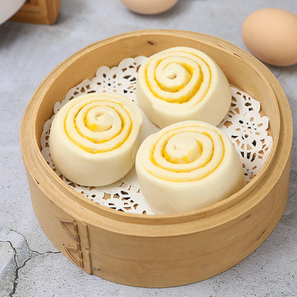 广式荷花奶黄卷早餐店广东速冻包子早餐面食餐馆饭后点心450g12个