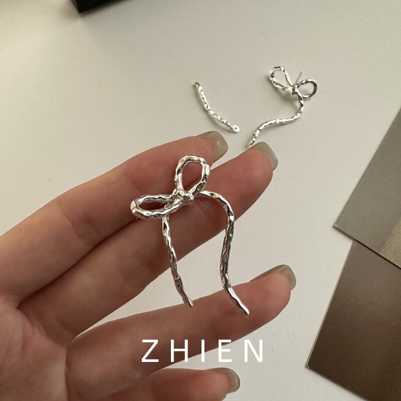 S925纯银蝴蝶结耳环一款两戴