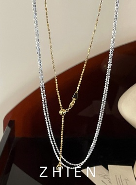 S925纯银项链女单链素链ins风