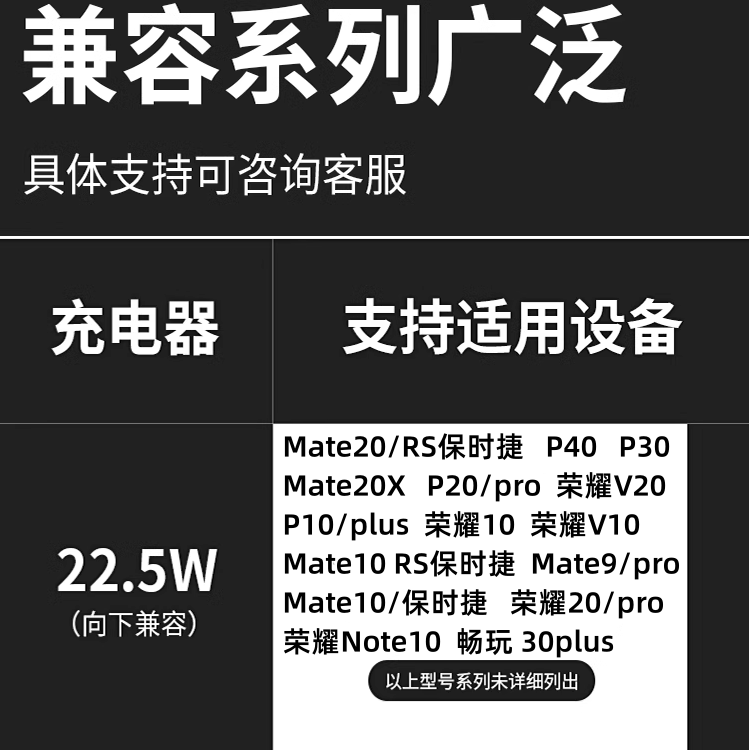 适用华为mate9充电器原装超级快充22.