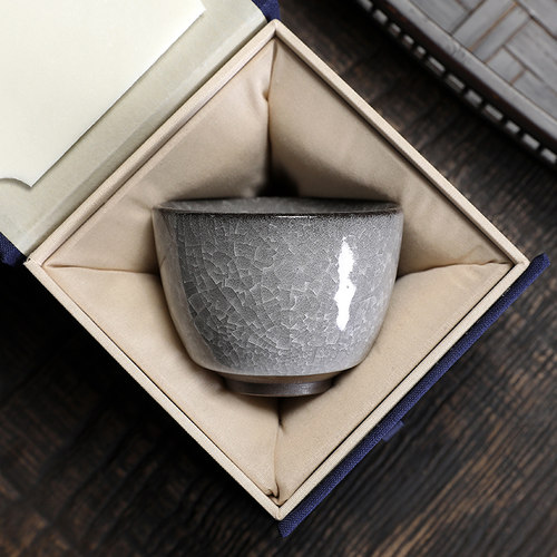 黑冰茶具冰花遇水化冰主人杯