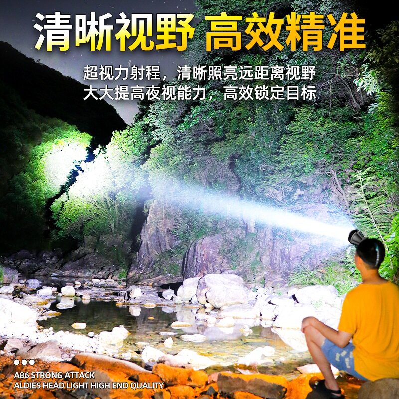 强光远射头戴式可充电户