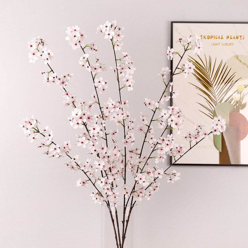 长枝仿真垂吊樱花 家居绢布梨花婚庆装饰人造花 中式仿真樱花