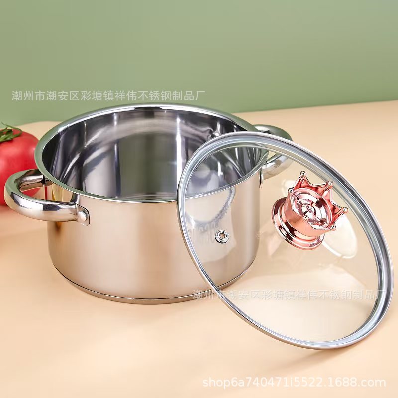 304不锈钢汤锅加厚三层复