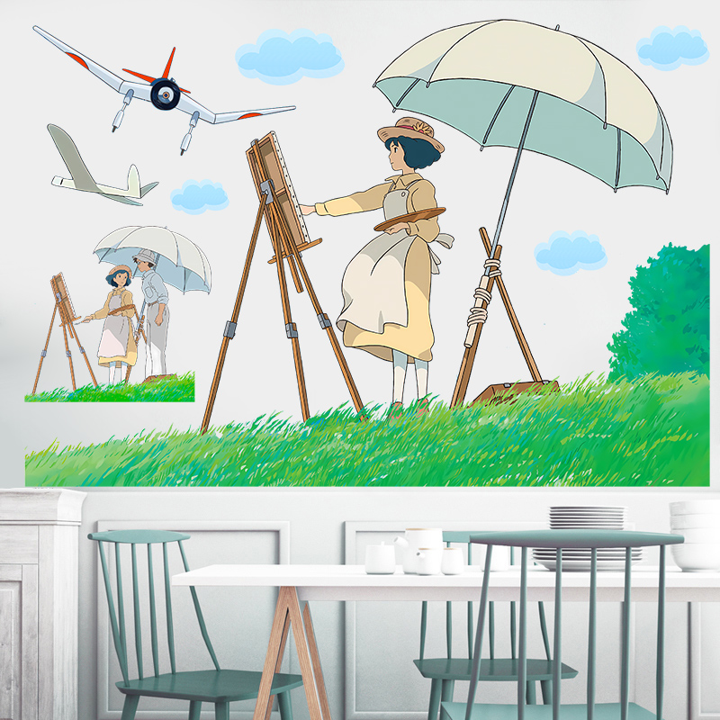 宫崎骏动漫电影魔女宅急便卡通墙贴宿舍卧室日式二次元自粘贴纸