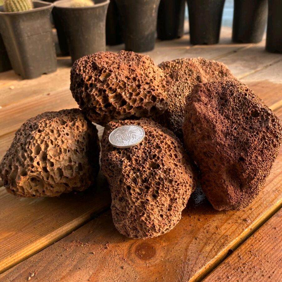 鱼缸天然过滤材料火山石水族造景滤材罗汉鱼专用大颗粒砂红火山石