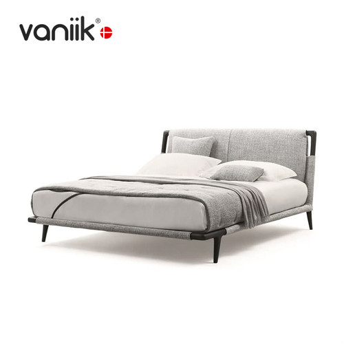 vaniik/意式轻奢样板间1.8米半软包布艺 Gaudì 双人床主卧
