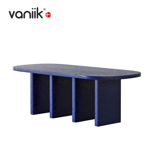 vaniik 轻奢实木创意设计餐厅方形多人餐桌BUG艺术桌 意式