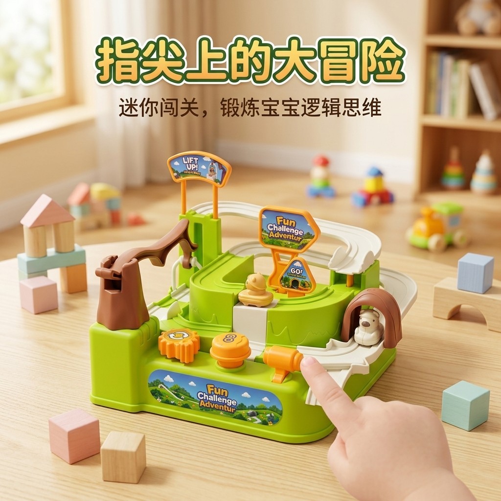 儿童益智闯关停车场轨道车