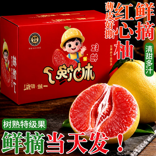 红心蜜柚礼盒装老树大果