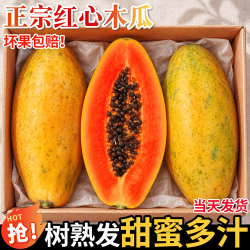 正宗广西红心牛奶木瓜现摘自然熟
