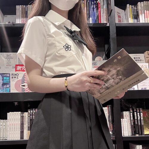 衬衫刺绣夏季新款上衣JK学院风