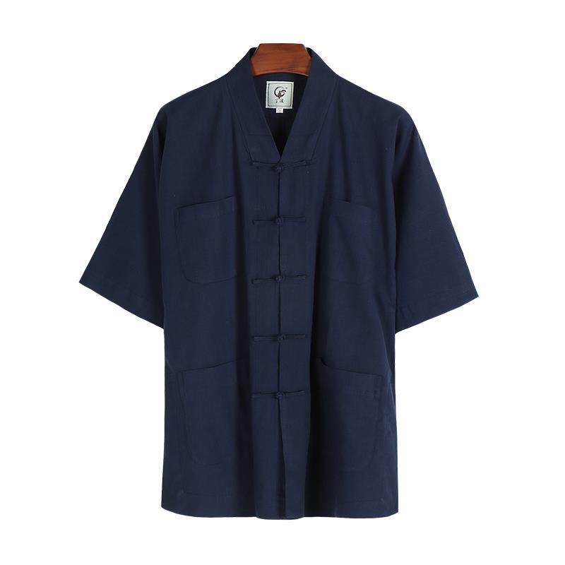 特价夏季僧服短袖竹节棉僧人服饰出家师父和尚服透气五分袖男女