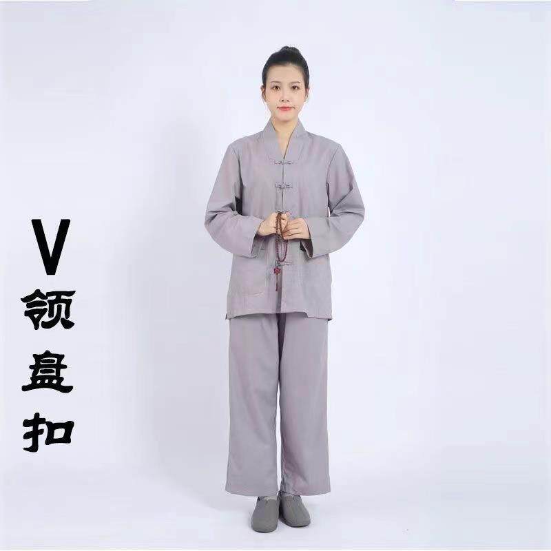 特价居士服男女同款禅修冬季加厚海青棉僧服套装四季礼佛和尚尼姑