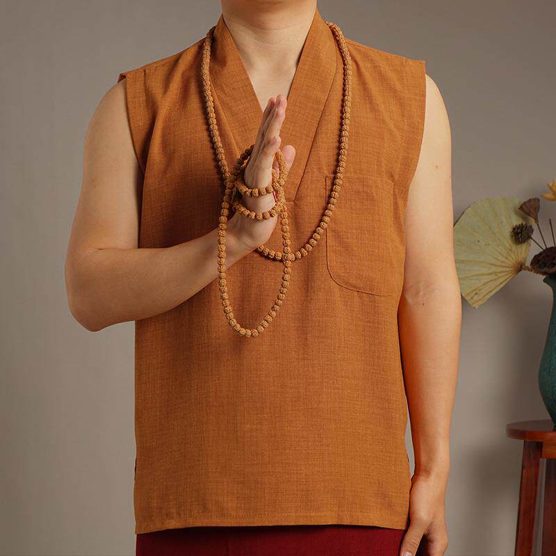 特价藏地僧服夏季背心西藏僧人服装衣服短袖上衣东嘎夏天透气凉爽