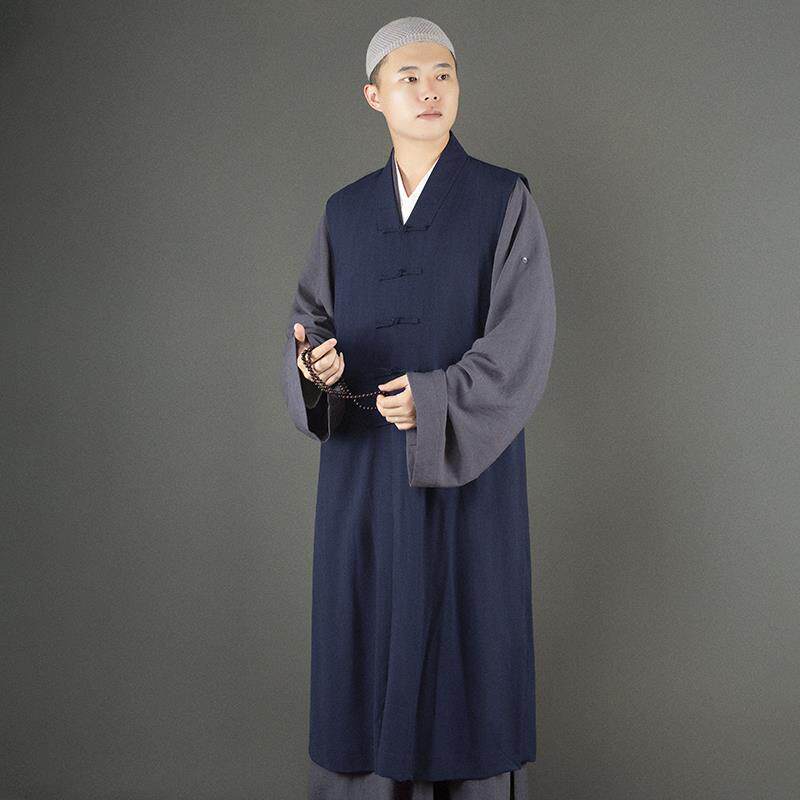 特价僧服春秋款伽蓝褂僧衣马甲出家僧人和尚服装坎肩无袖大褂长褂