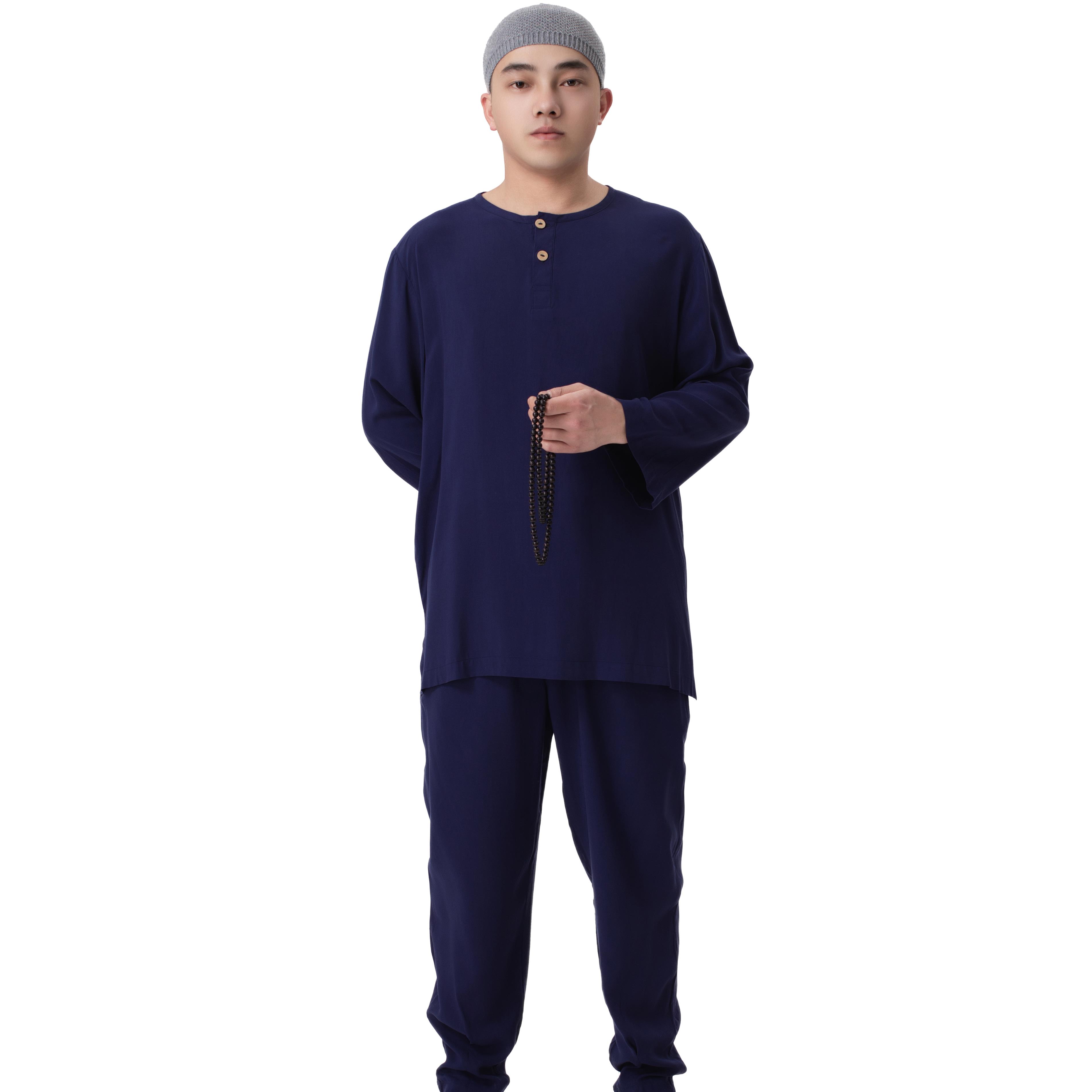 特价夏季僧服短袖绵绸睡衣男女款居士服禅修服出家人T恤纯棉短褂