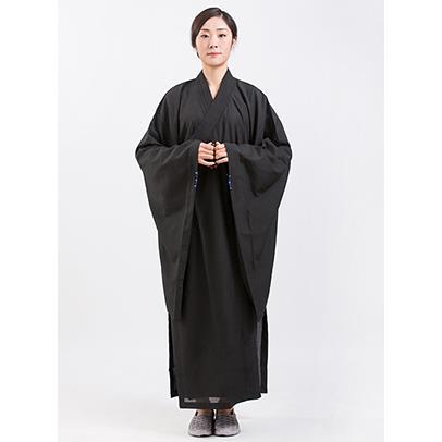 新款僧服海青男女居士服台麻纱不透明咖啡黑黄色佛衣大袖长袍正品
