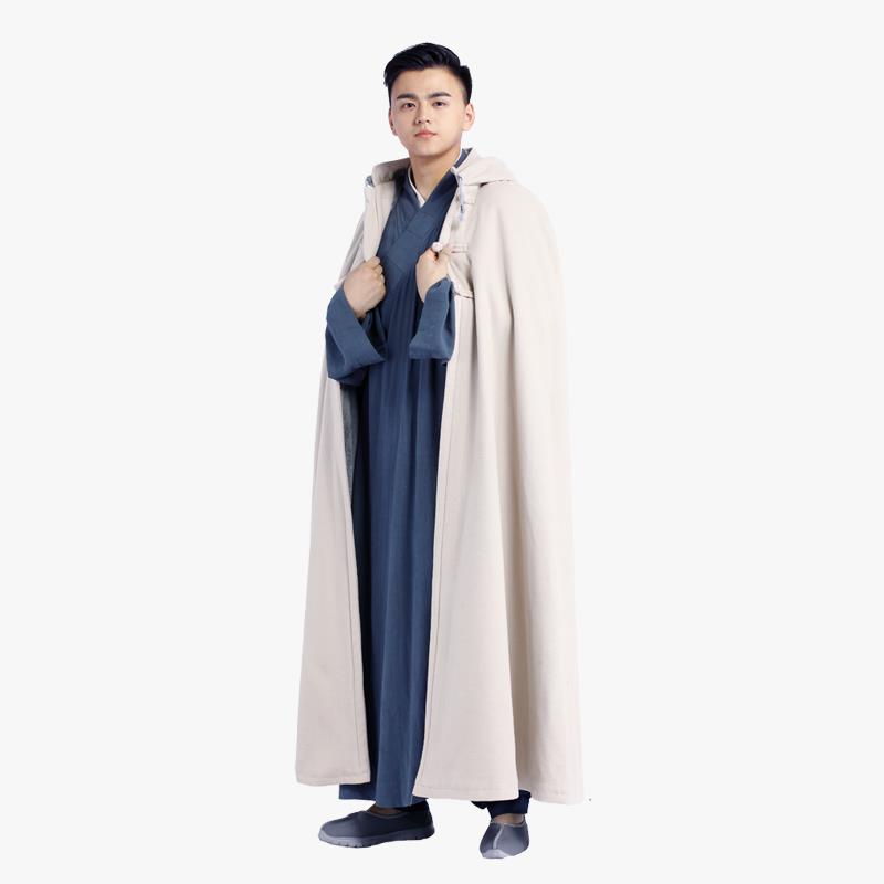 新款尚远秋冬僧服打坐披风禅修斗篷僧人大衣风衣居士打坐保暖斗篷