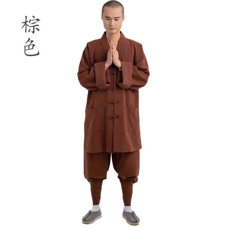 新款缎梵僧服短褂春秋季僧衣男女款和尚衣服罗汉褂弹力棉僧侣衣套