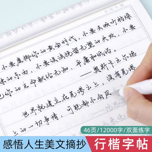 行楷双面临摹感悟人生手写字帖