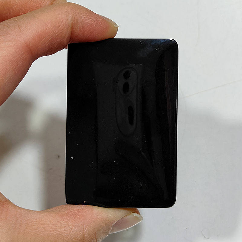 82克和田玉黑青玉成品玉牌 塔青黑羊脂平安无事46牌精品玉石吊坠