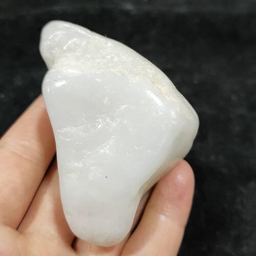 且末料羊脂白玉山流水手把件玩料