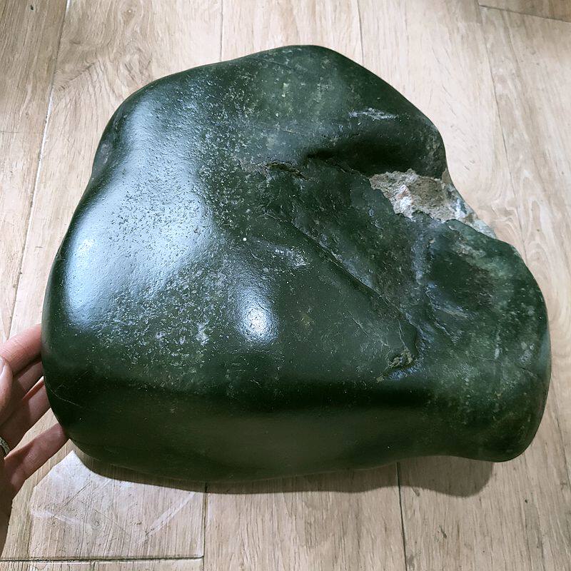青玉籽料原籽原生态玉石玄关摆件