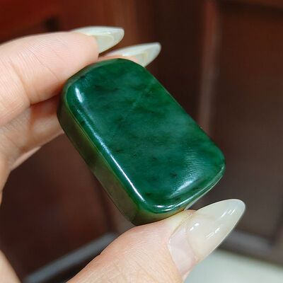 和田玉碧玉平安无事牌吊坠30克