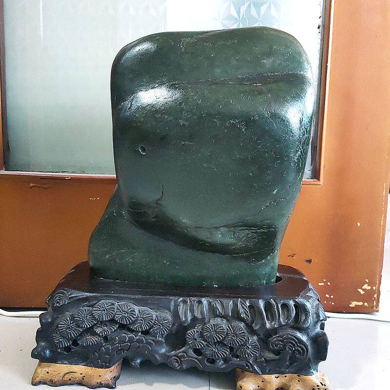 大块沙枣青原石玉石玄关客厅摆件