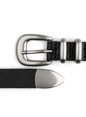 EMGR线上做旧头层小牛皮毛边百搭通勤cleanfit镀银扣通用百搭皮带