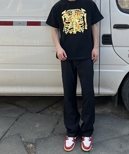 EMGR线上 喇叭 进口重磅精柔顺抗皱纯棉微喇显瘦ykk拉链垂休闲西裤