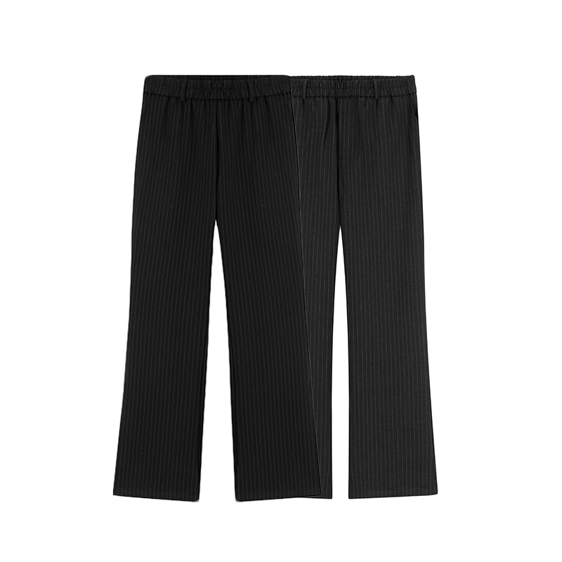 条纹的西裤穿上就很帅