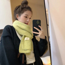 韩国egg马海毛羊毛围巾冬季 ins韩系氛围感纯色加厚围脖 女2025新款
