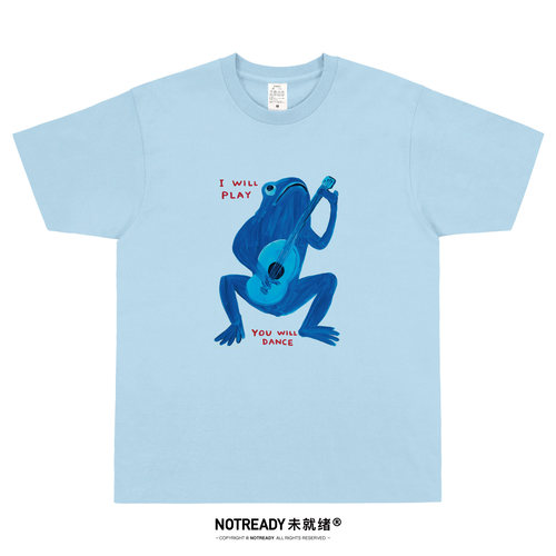NOTREADY青蛙插画t恤文艺清新透气印花纯棉艺术小众设计男女短袖