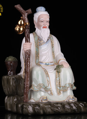 药王菩萨神像华佗 孙思邈汉白玉贴金药馆供奉摆件药神医圣雕像