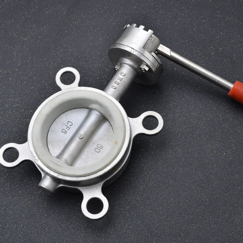 D71X-10P手动201不锈钢手柄对夹式蝶阀DN40 50J 65 80 100 125 15