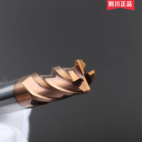 日本65度圆鼻钨钢铣刀加工中心cnc数控刀具加长4刃牛鼻合金铣刀