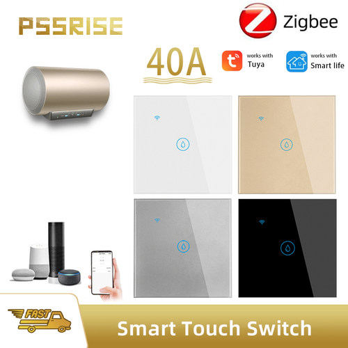 涂鸦智能热水器开关zigbee智能开关触摸墙壁开关20A/40A欧规