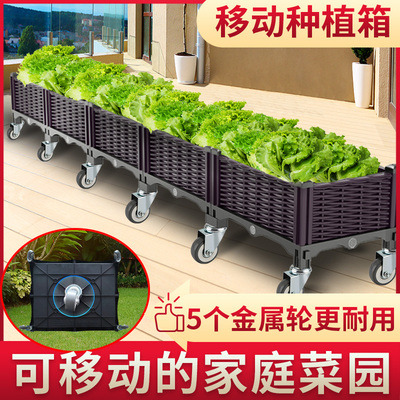 种植箱种菜神器楼顶带轮种菜盆A户外花箱阳台种菜专用箱塑料花盆