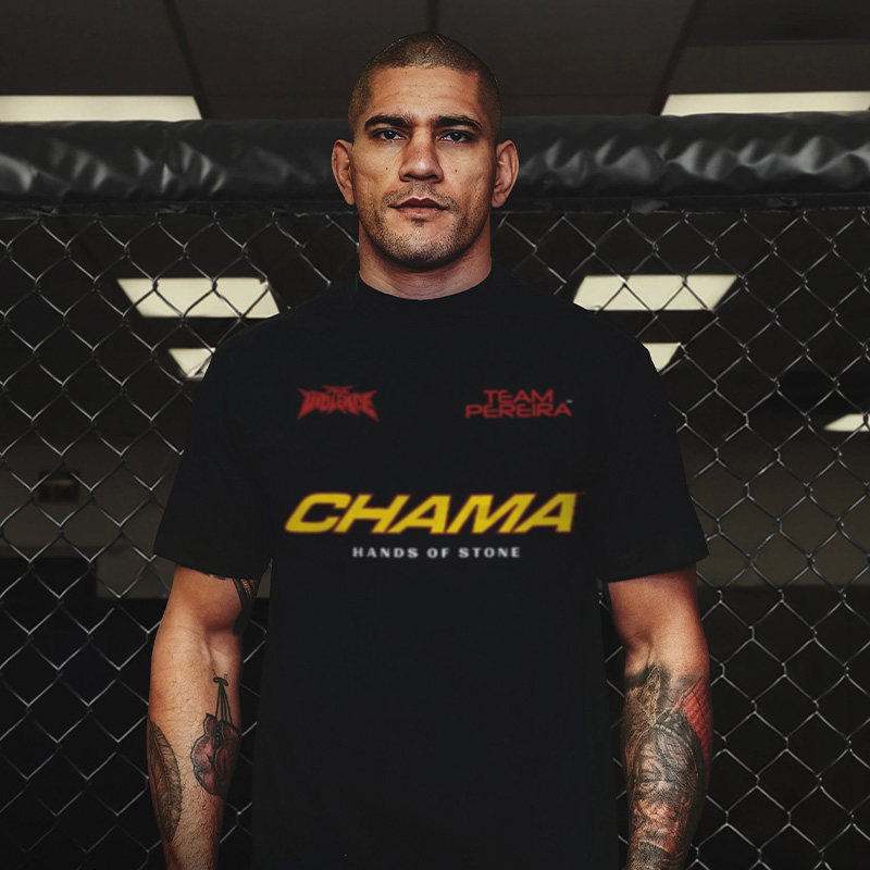 UFC Pereira佩雷拉 同款美式纯棉小领口做旧街头VTG复古长短袖T恤