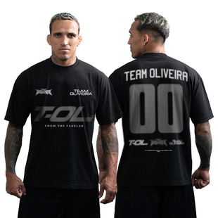 UFC Oliveira奥利维拉 经典同款美式重磅印花T恤街头爆款青年短袖