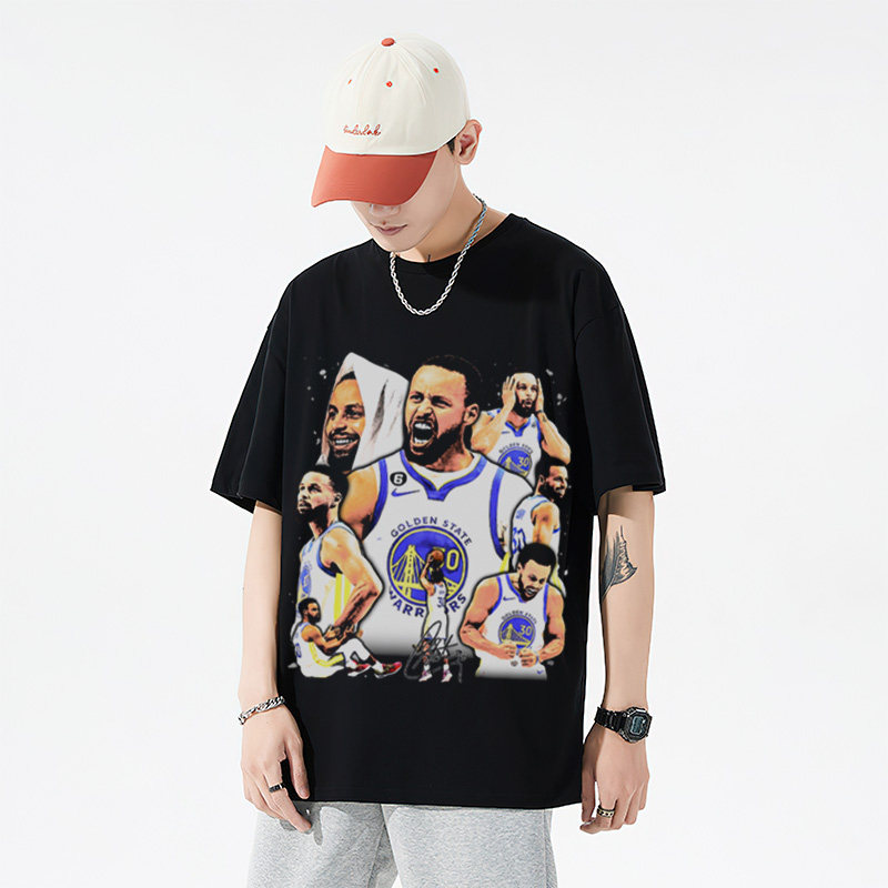 Curry 库里篮球MVP美式重磅纯棉宽松数码印花运动潮流街头短袖t恤